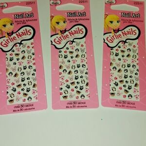 Nail Art Decals - Pink and White